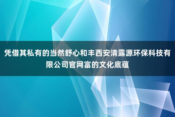 凭借其私有的当然舒心和丰西安清露源环保科技有限公司官网富的文化底蕴